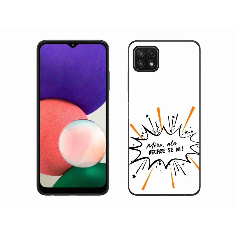 Gelový kryt mmCase na Samsung Galaxy A22 5G - vtipný text 11 bílé pozadí