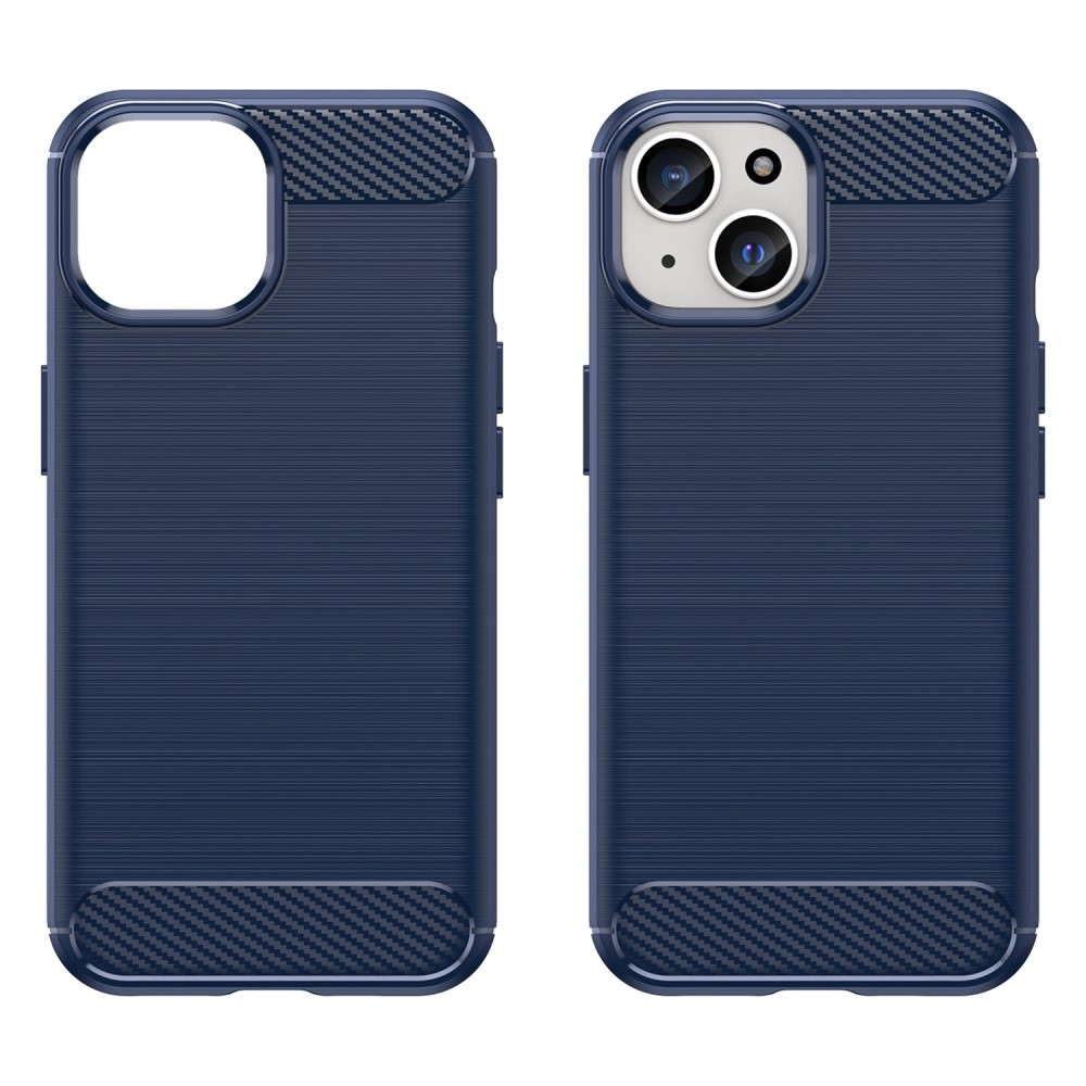 Carbon odolný gelový obal na iPhone 15 Plus - modrý