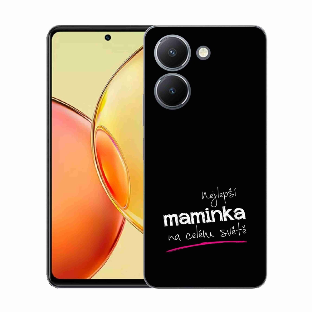 Gelový kryt mmCase na Vivo Y36 - nejlepší maminka 4 černé pozadí