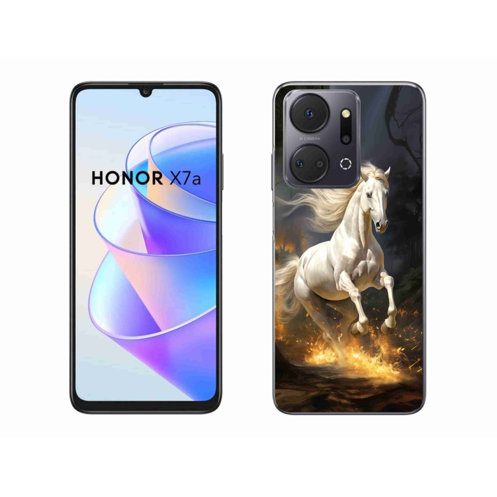Gelový kryt mmCase na Honor X7a - bílý kůň 2
