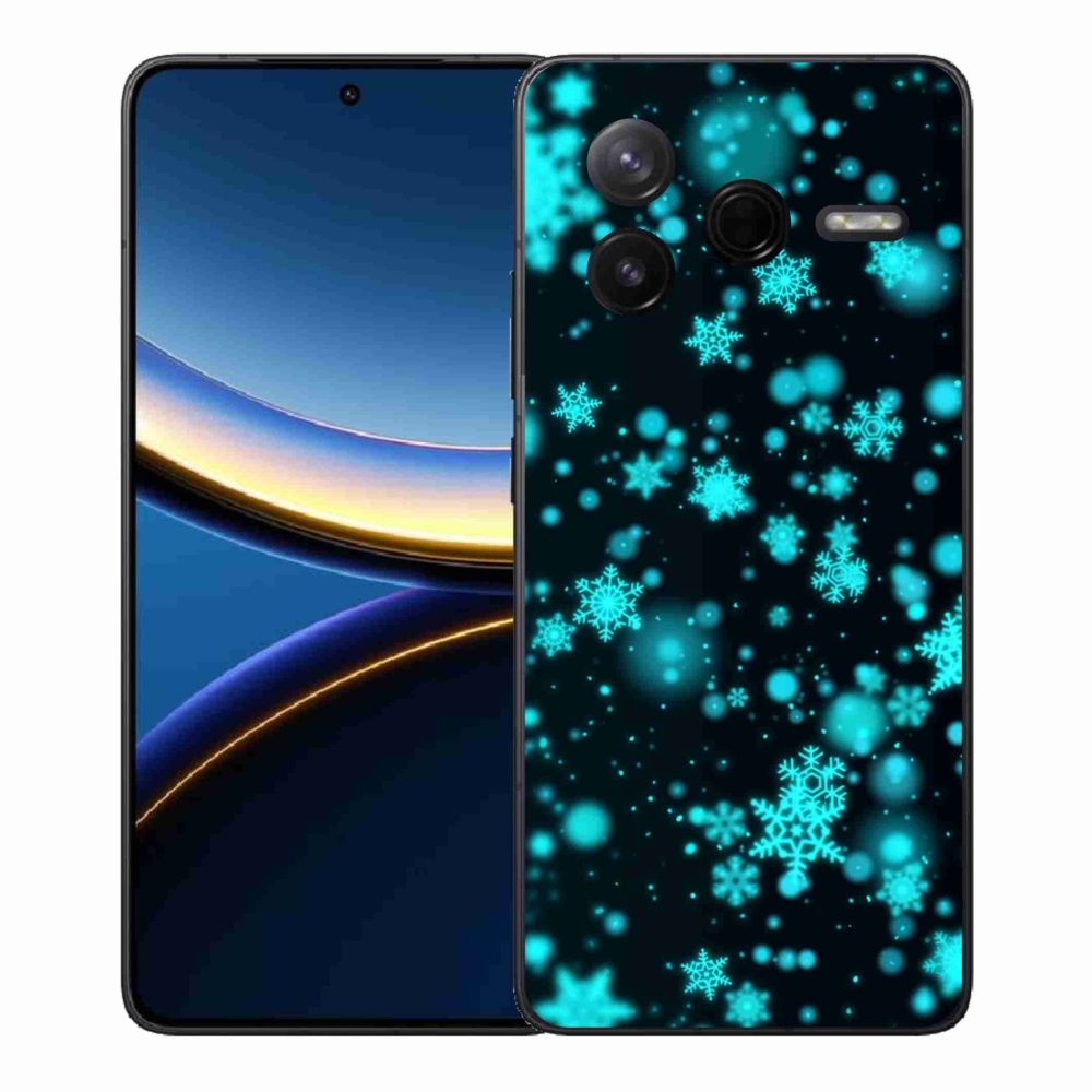 Gelový kryt mmCase na Xiaomi Poco F7 Pro - sněhové vločky 1
