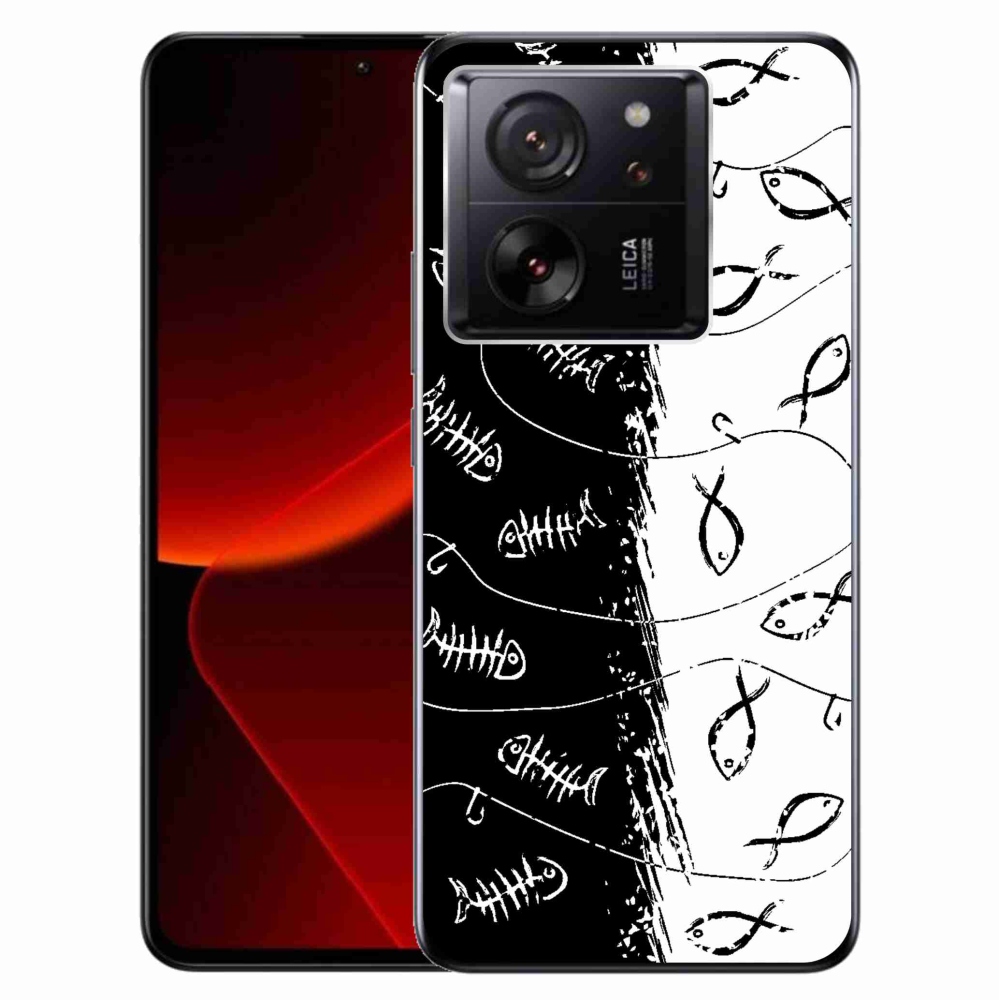 Gelový kryt mmCase na Xiaomi 13T/13T Pro - kostry a rybky
