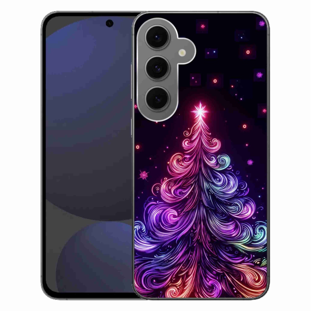Gelový kryt mmCase na Samsung Galaxy S24 FE - neonový vánoční stromek 1