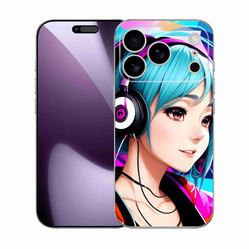 Gelový kryt mmCase na iPhone 17 Pro - dívka se sluchátky