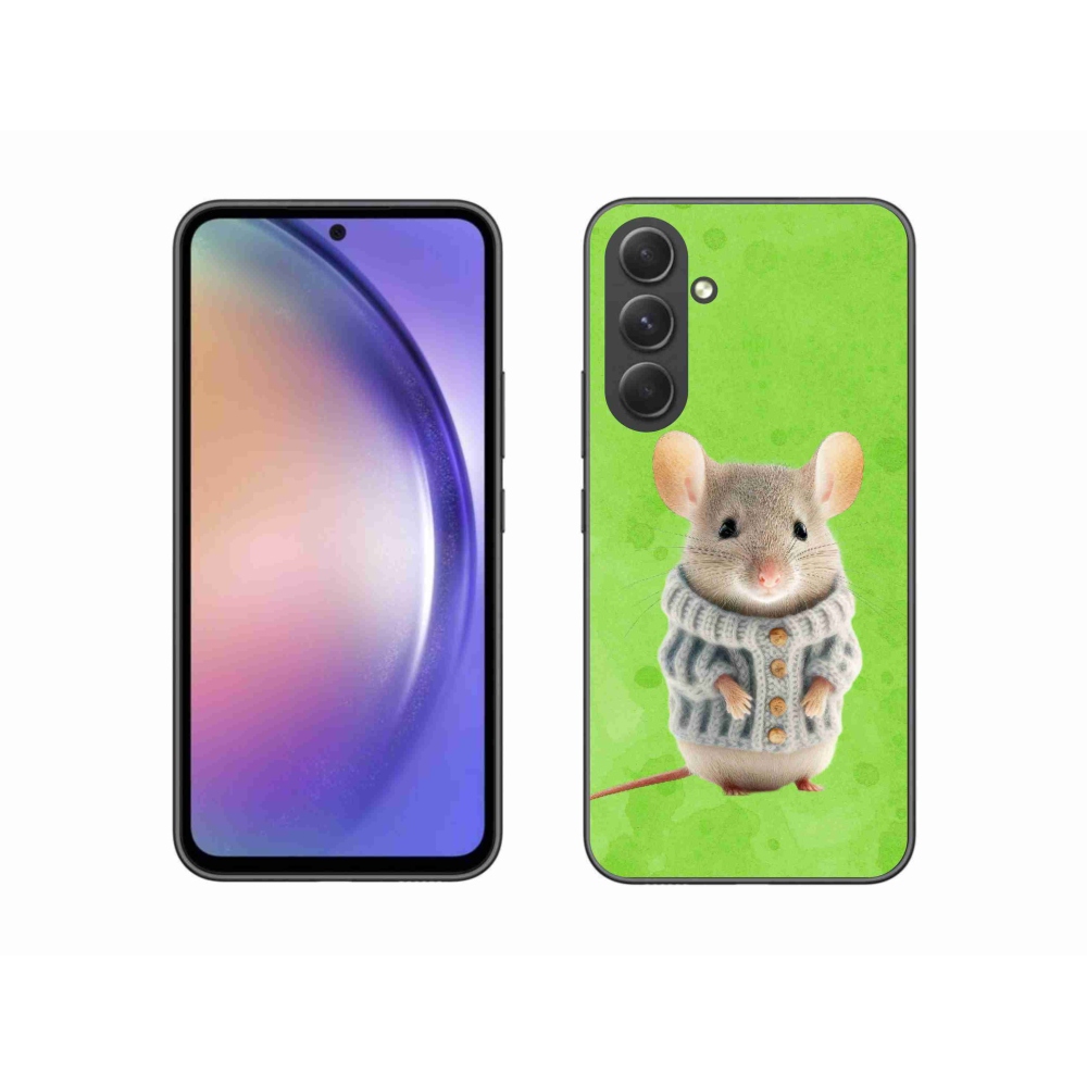 Gelový kryt mmCase na Samsung Galaxy A54 5G - myška ve svetru