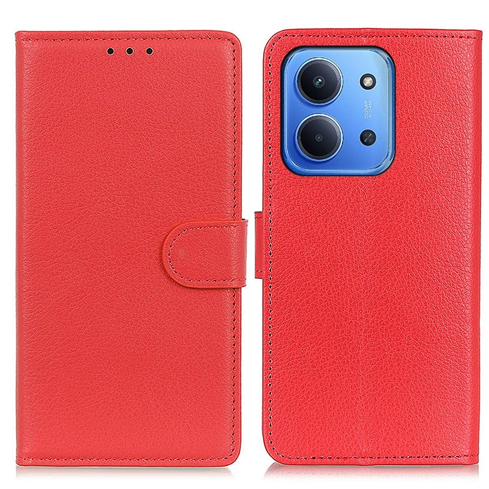 Litchie knížkové pouzdro na Xiaomi Redmi 15C 4G/5G (173mm) - červené