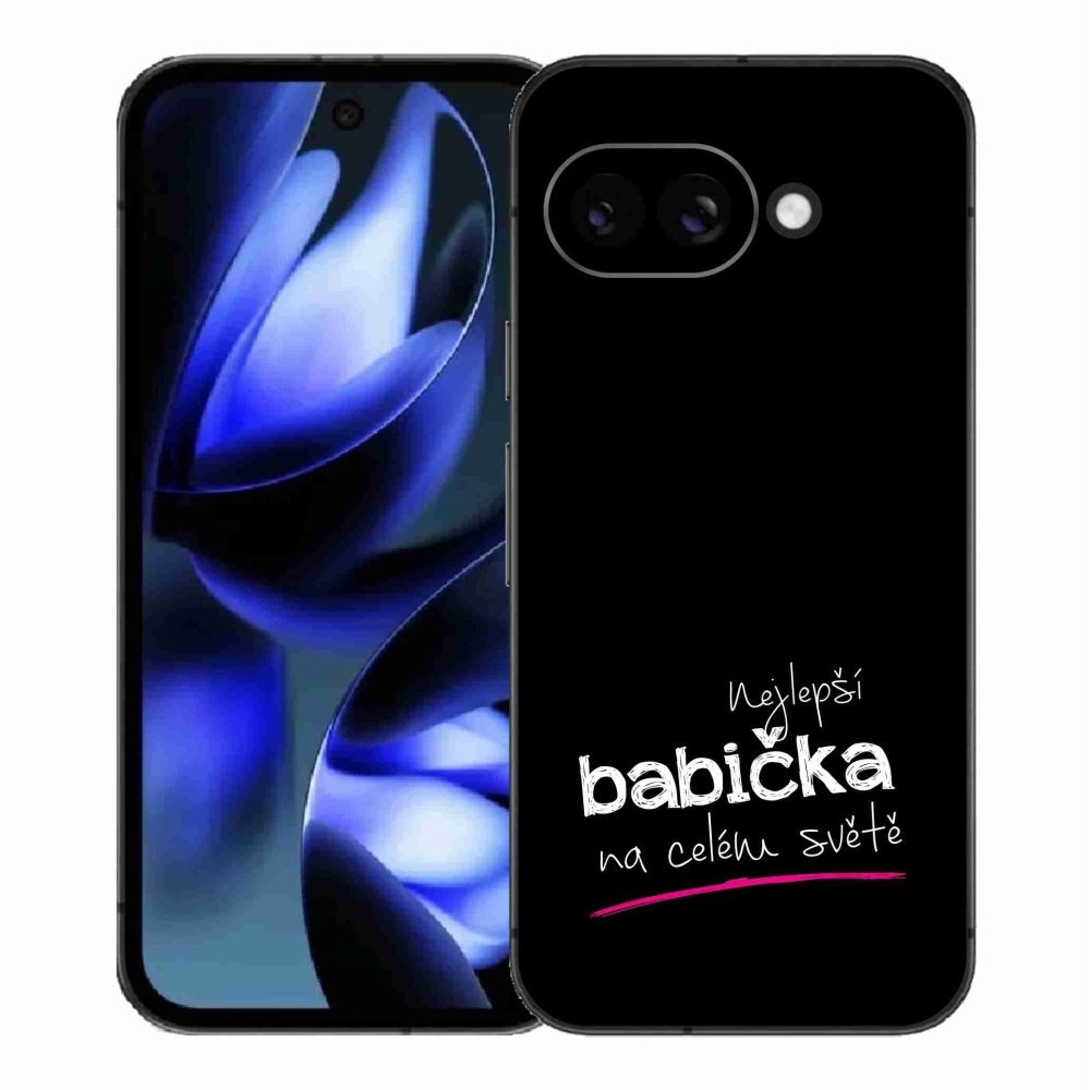 Gelový kryt mmCase na Google Pixel 9a - nejlepší babička 4 černé pozadí