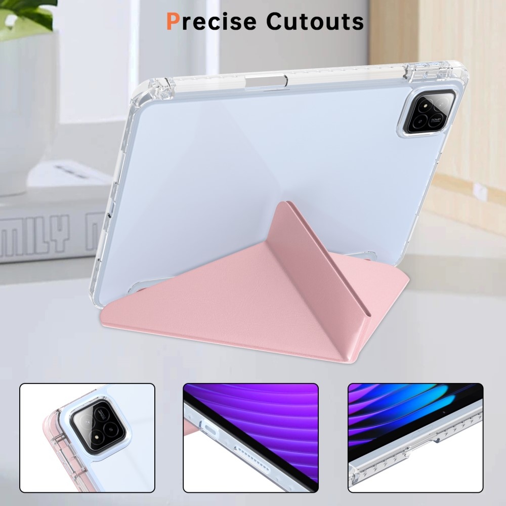 Origami chytré polohovací pouzdro na tablet Xiaomi Pad 7/7 Pro - růžové