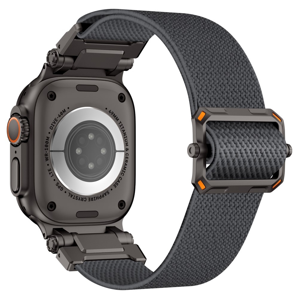 Metal nylonový řemínek na Apple Watch Ultra/Ultra 2 49mm/SE/SE 2022/2023 44mm/10 46mm/9/8/7 45mm/6/5/4 44mm/3/2/1 42 mm - šedý