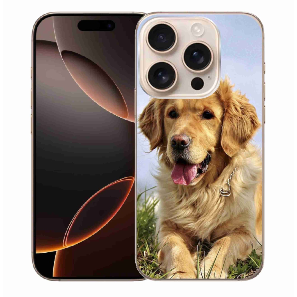 Gelový obal mmCase na iPhone 16 Pro Max - zlatý retrívr
