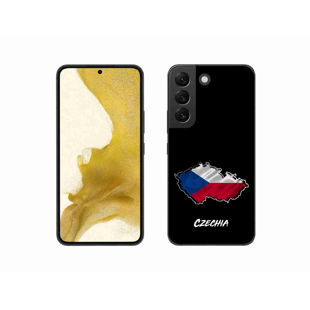 Gelový kryt mmCase na Samsung Galaxy S22 5G - Czechia černé pozadí
