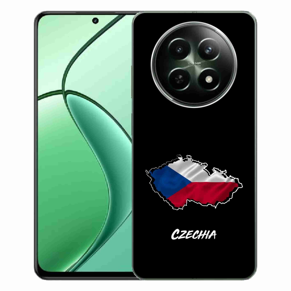 Gelový kryt mmCase na Realme 12 5G/12x 5G - Czechia černé pozadí