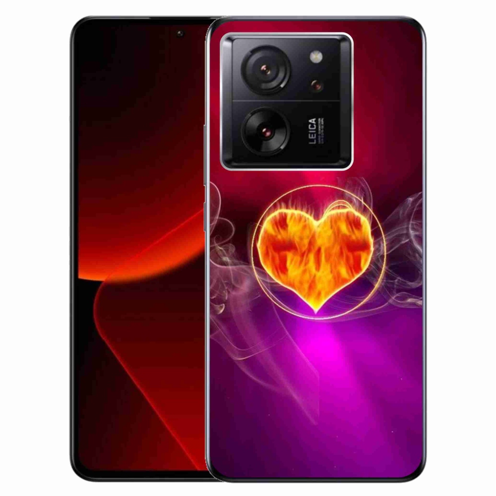 Gelový kryt mmCase na Xiaomi 13T/13T Pro - ohnivé srdce