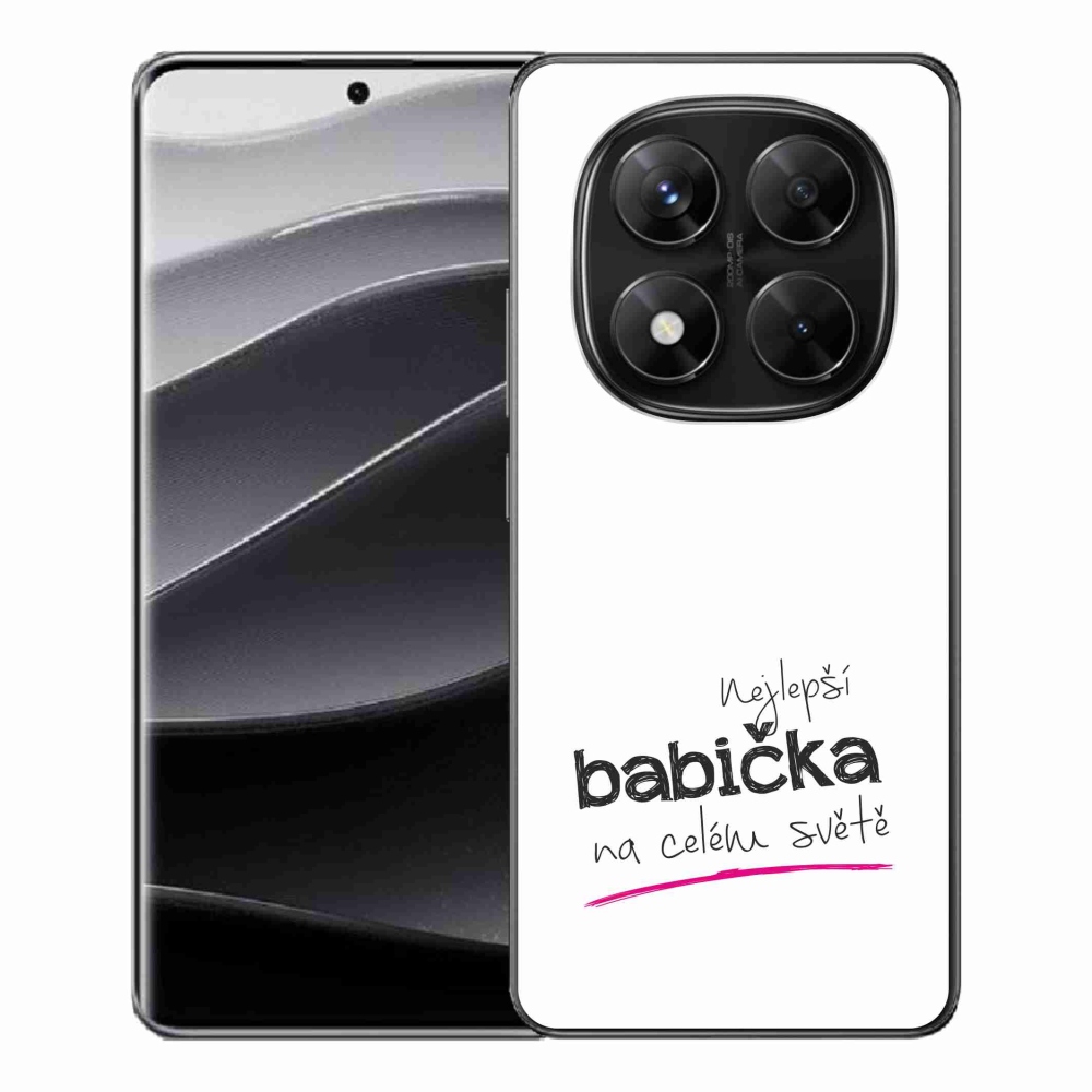 Gelový kryt mmCase na Xiaomi Redmi Note 14 Pro 5G/Poco X7 5G - nejlepší babička 4 bílé pozadí