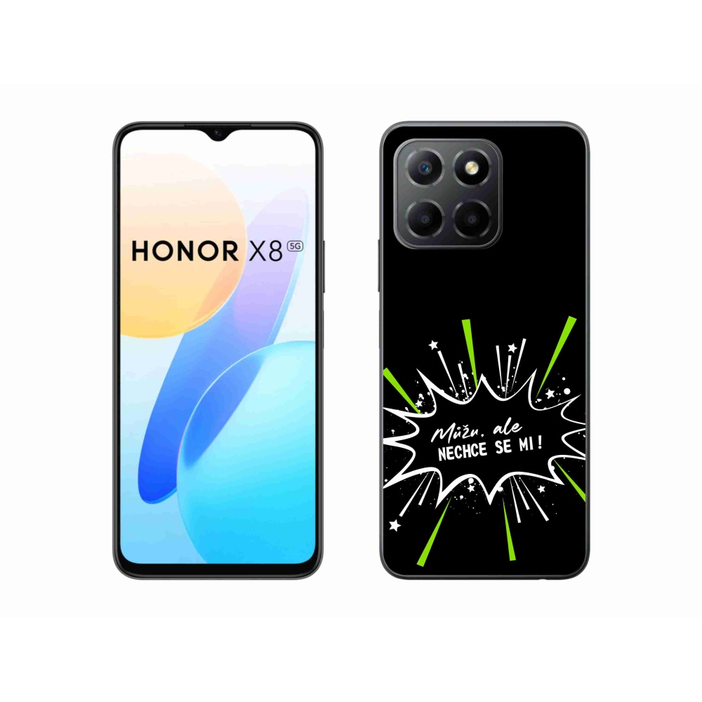 Gelový kryt mmCase na Honor X8 5G/Honor 70 Lite 5G - vtipný text 11 černé pozadí