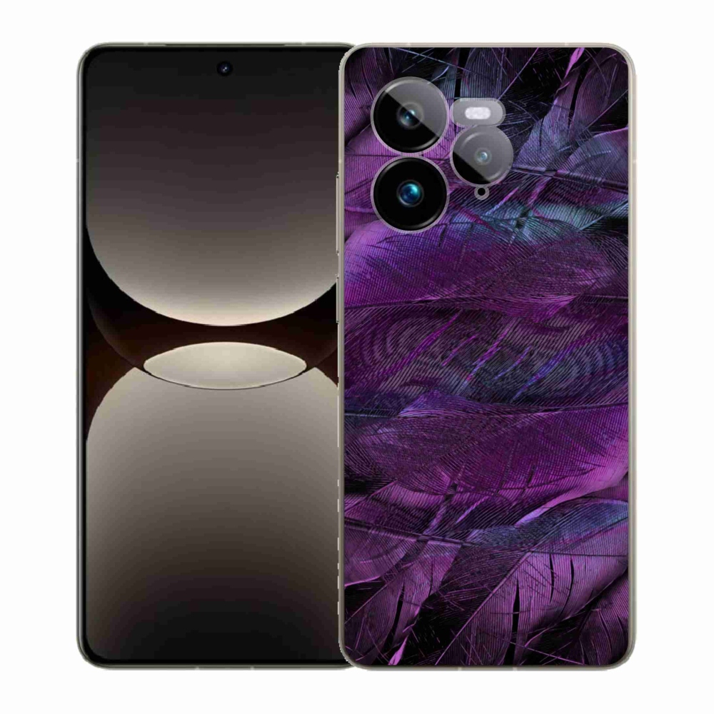 Gelový kryt mmCase na Realme GT 7 Pro 5G - fialová pírka