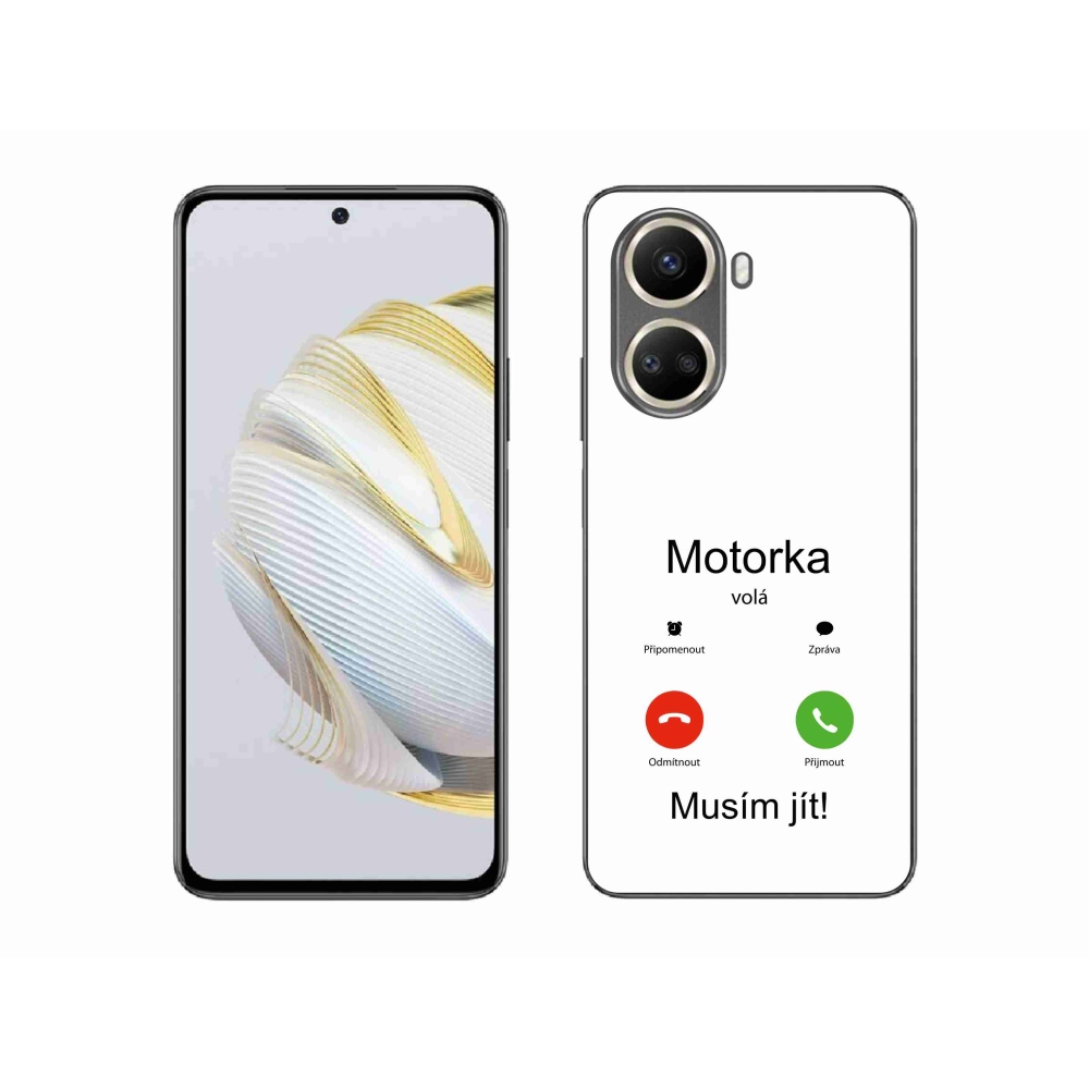 Gelový kryt mmCase na Huawei Nova 10 SE - motorka volá bílé pozadí