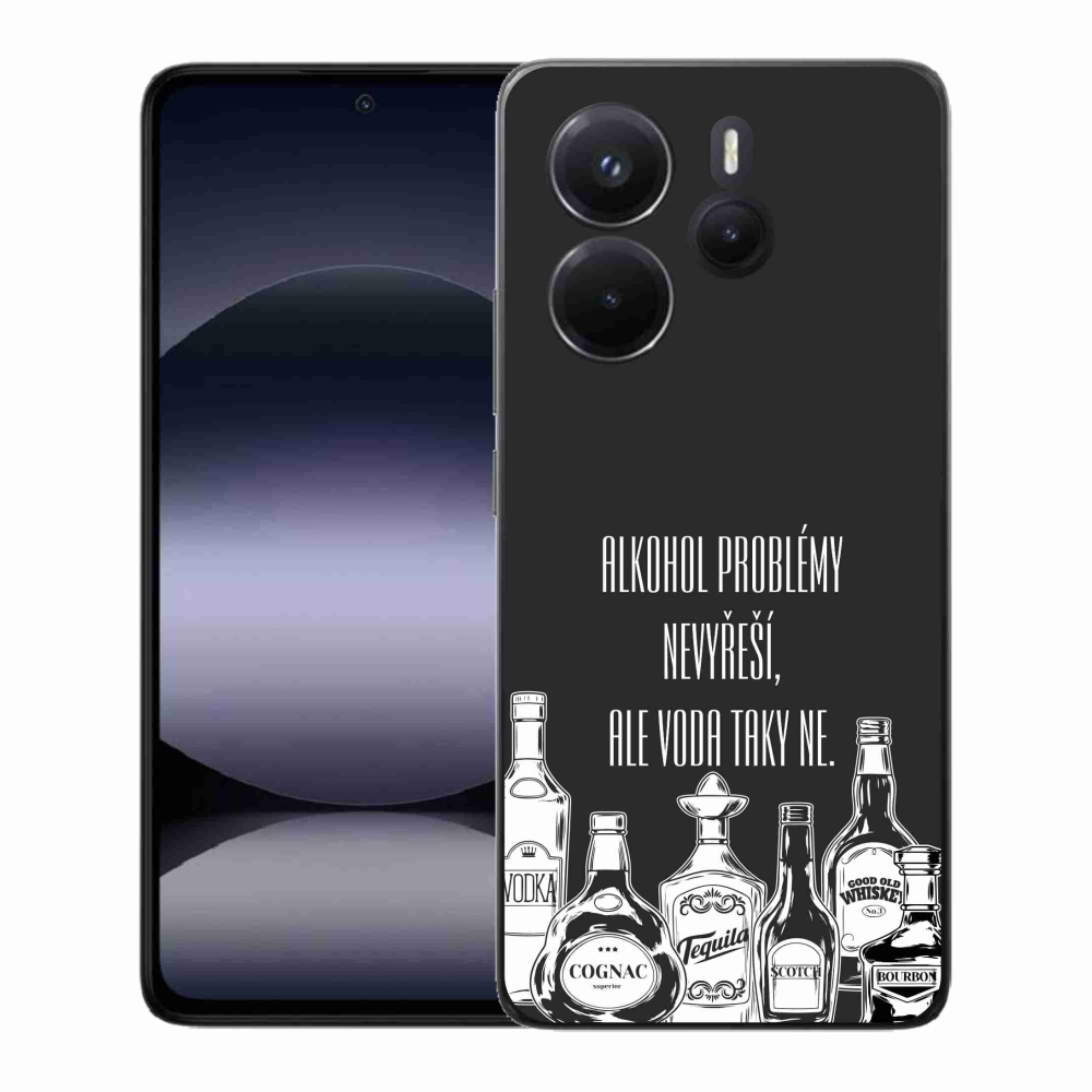 Gelový kryt mmCase na Xiaomi Redmi Note 14 - vtipný text černé pozadí