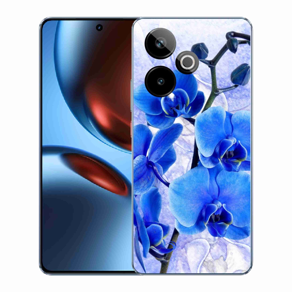 Gelový kryt mmCase na Realme GT 7 5G/GT 7T 5G - modré květy