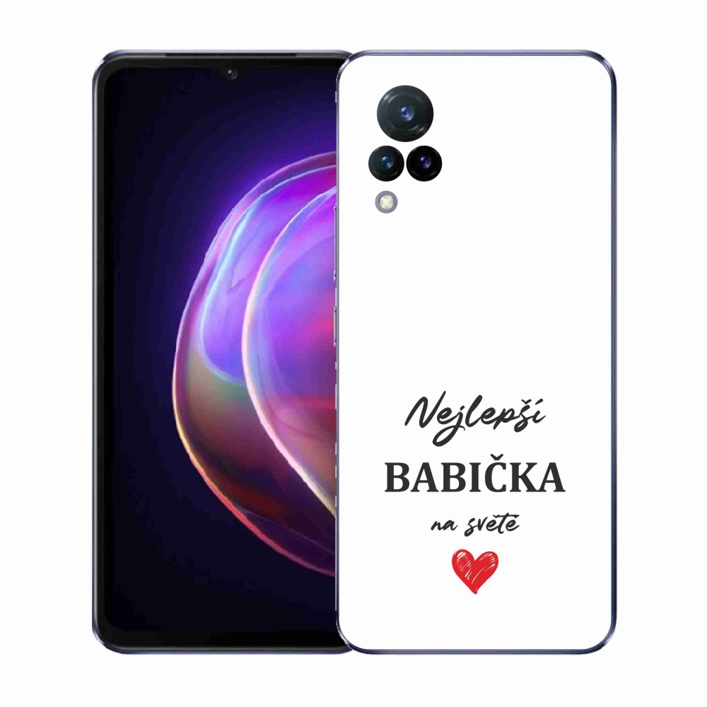 Gelový kryt mmCase na Vivo V21 4G/5G - nejlepší babička 1 bílé pozadí
