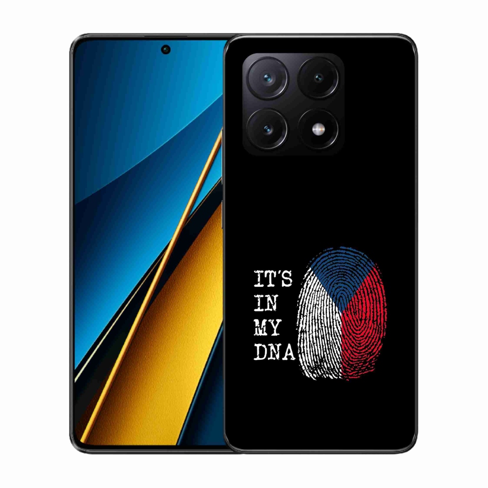 Gelový kryt mmCase na Xiaomi Poco X6 Pro 5G - vlajka otisk prstu černé pozadí