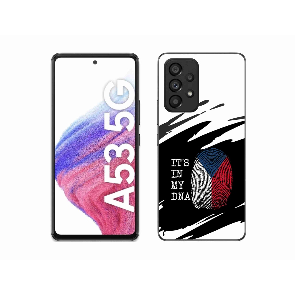Gelový kryt mmCase na Samsung Galaxy A53 5G - vlajka otisk prstu černobílé pozadí