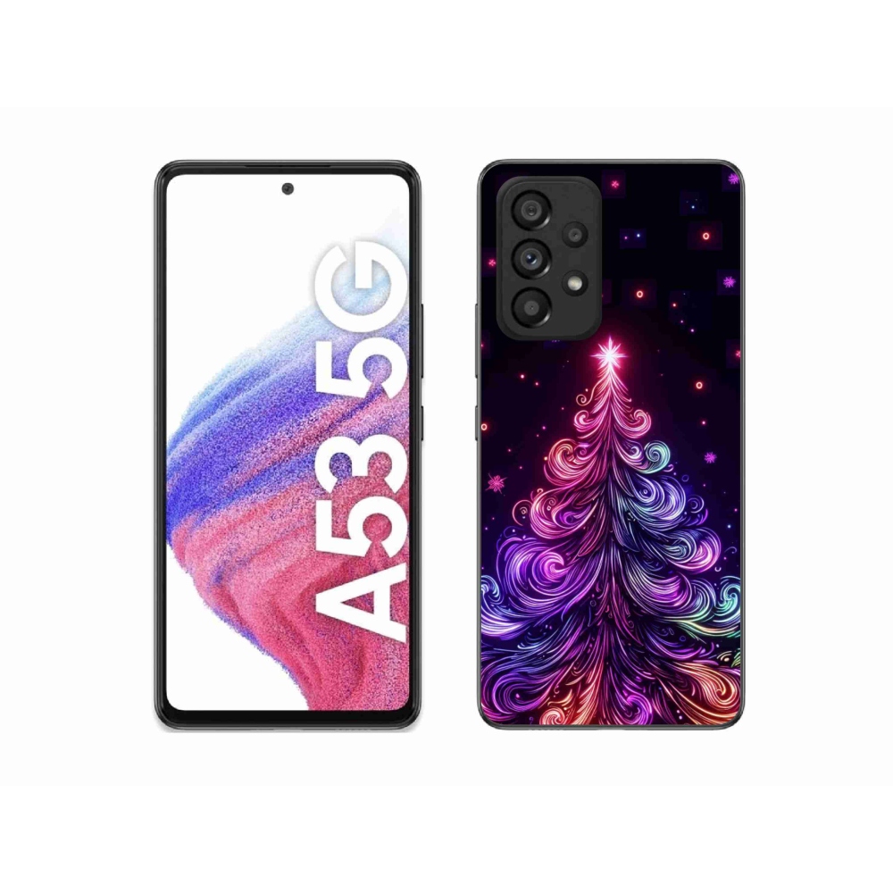 Gelový kryt mmCase na Samsung Galaxy A53 5G - neonový vánoční stromek 1