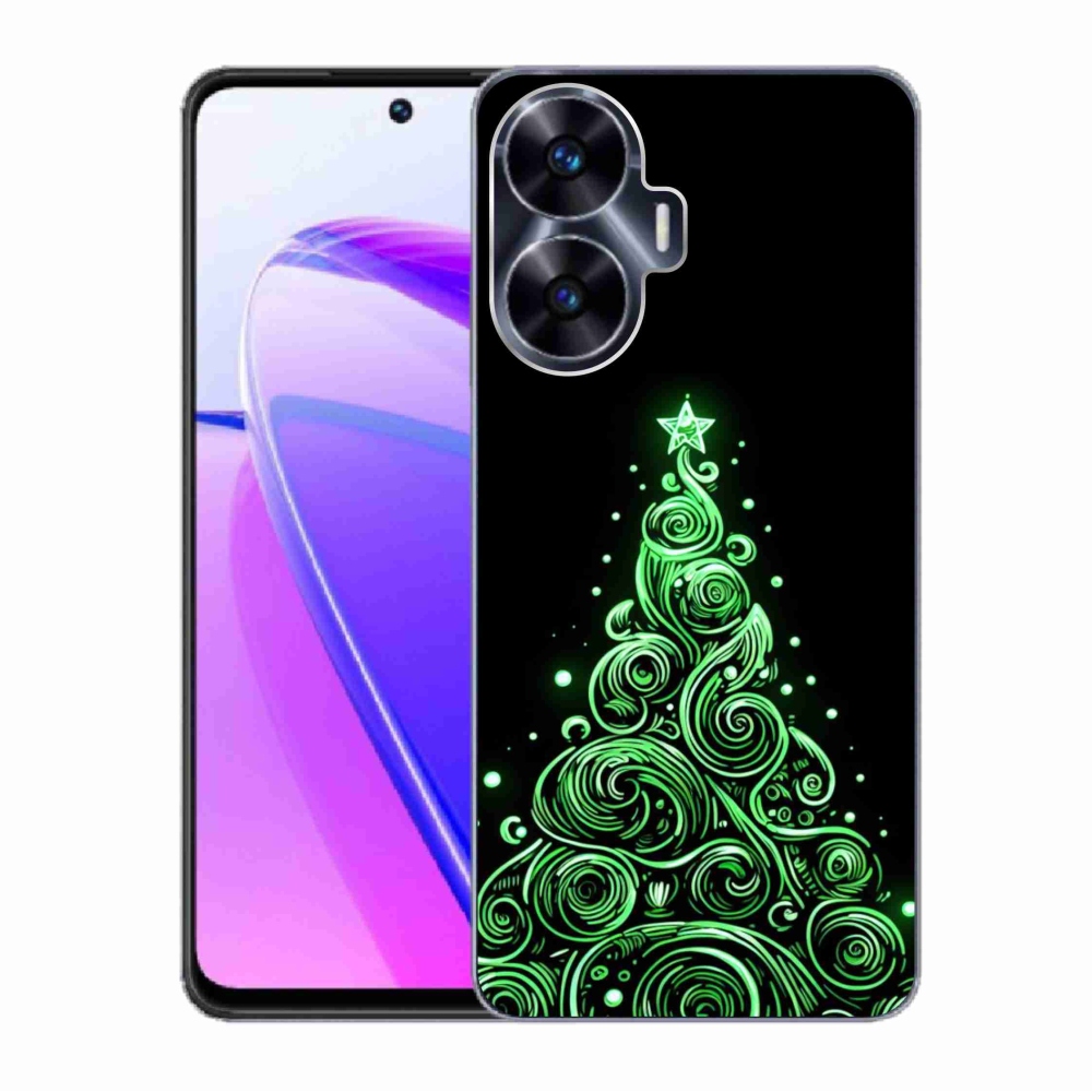 Gelový kryt mmCase na Realme C55 - neonový vánoční stromek 3
