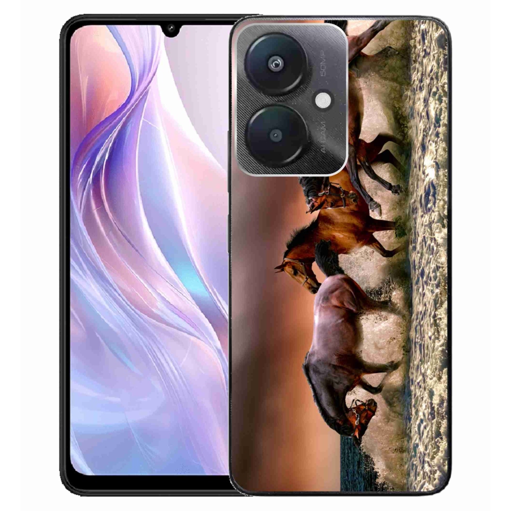 Gelový obal mmCase na Xiaomi Redmi 13C 5G - koně 1