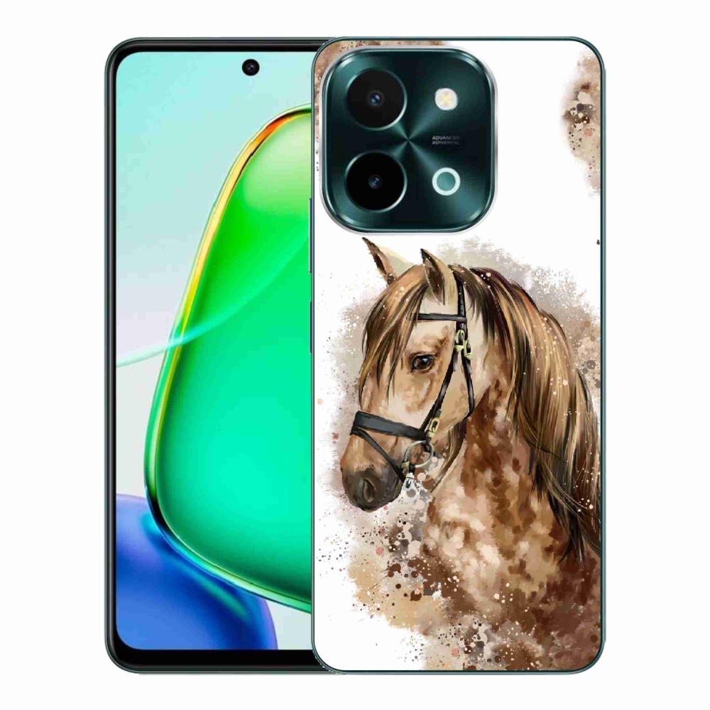 Gelový kryt mmCase na Vivo Y28 - hnědý kreslený kůň