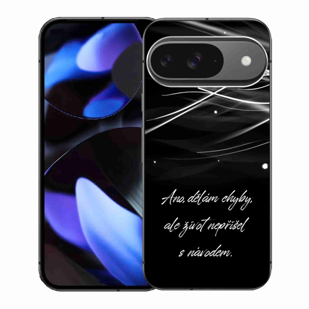 Gelový kryt mmCase na Google Pixel 9/9 Pro - citát černé pozadí