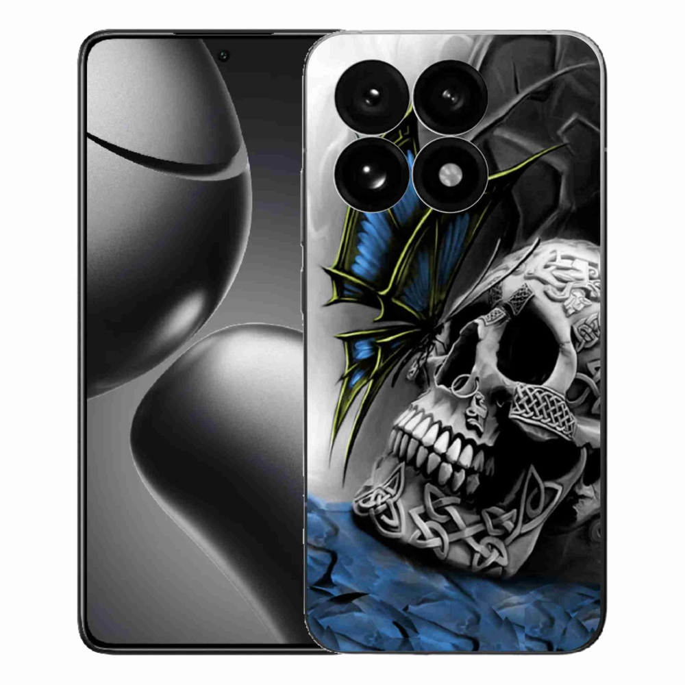 Gelový kryt mmCase na Xiaomi 15T - motýl a lebka