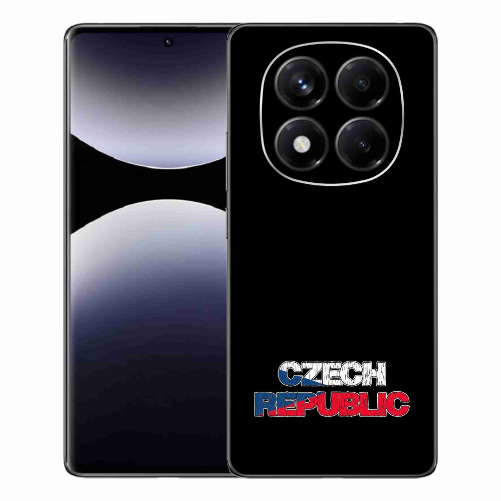 Gelový kryt mmCase na Xiaomi Redmi Note 14 Pro - Czech Republic černé pozadí