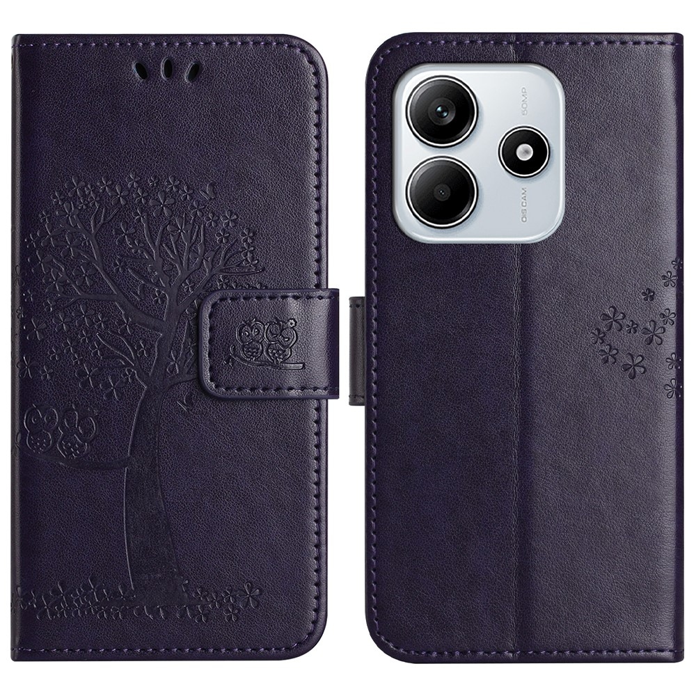 Tree knížkové pouzdro na Xiaomi Redmi Note 14 5G - tmavěfialové