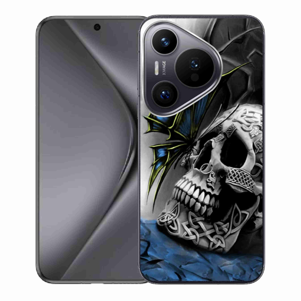 Gelový kryt mmCase na Huawei Pura 70 - motýl a lebka