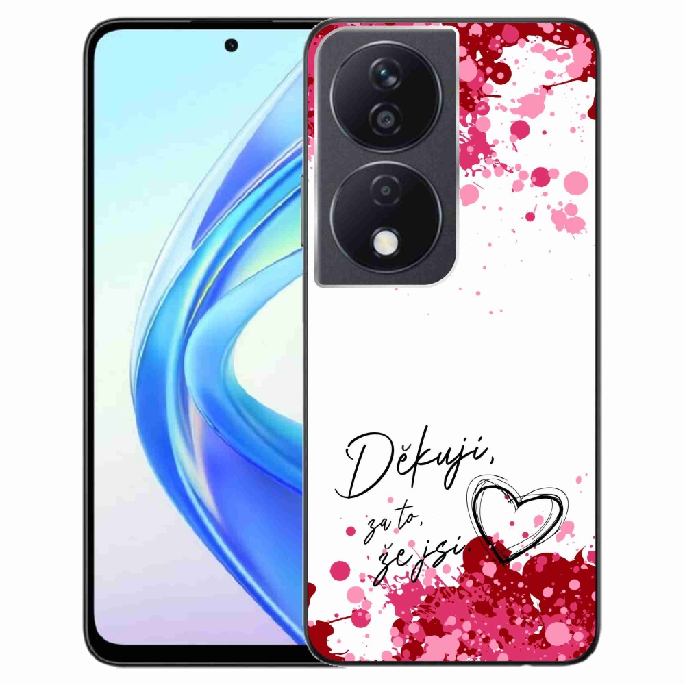 Gelový kryt mmCase na Honor X7b/Honor 90 Smart - zamilovaný text 2 bílé pozadí