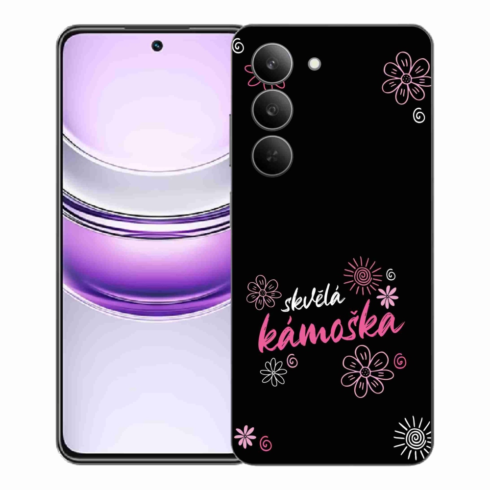 Gelový kryt mmCase na Realme 14x 5G - skvělá kámoška černé pozadí