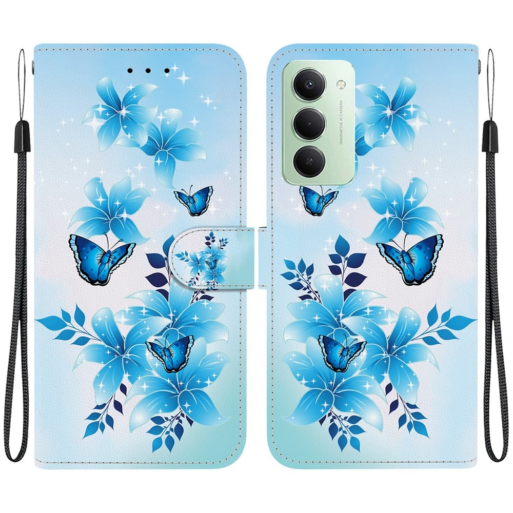 Versatile knížkové pouzdro na Xiaomi Redmi 15 4G (171mm) - modří motýli