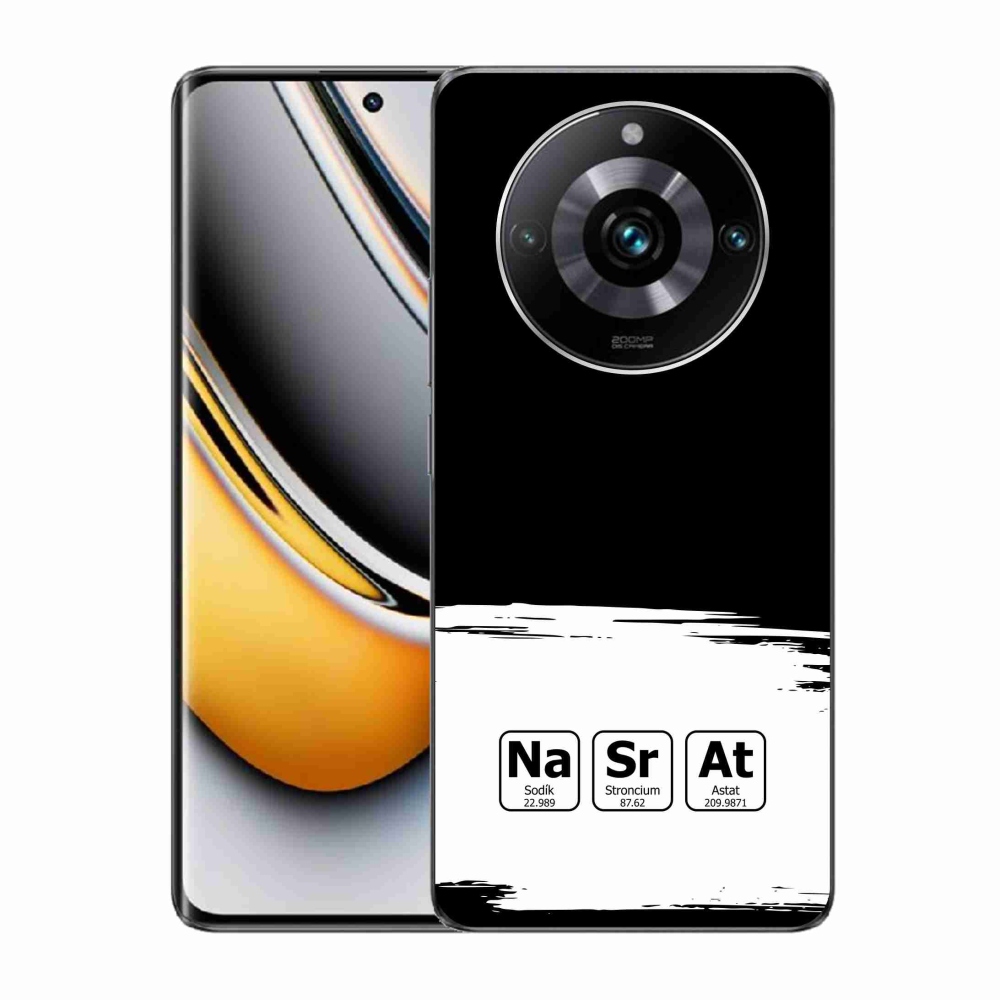 Gelový kryt mmCase na Realme 11 Pro/11 Pro+ - chemické prvky bíločerné pozadí