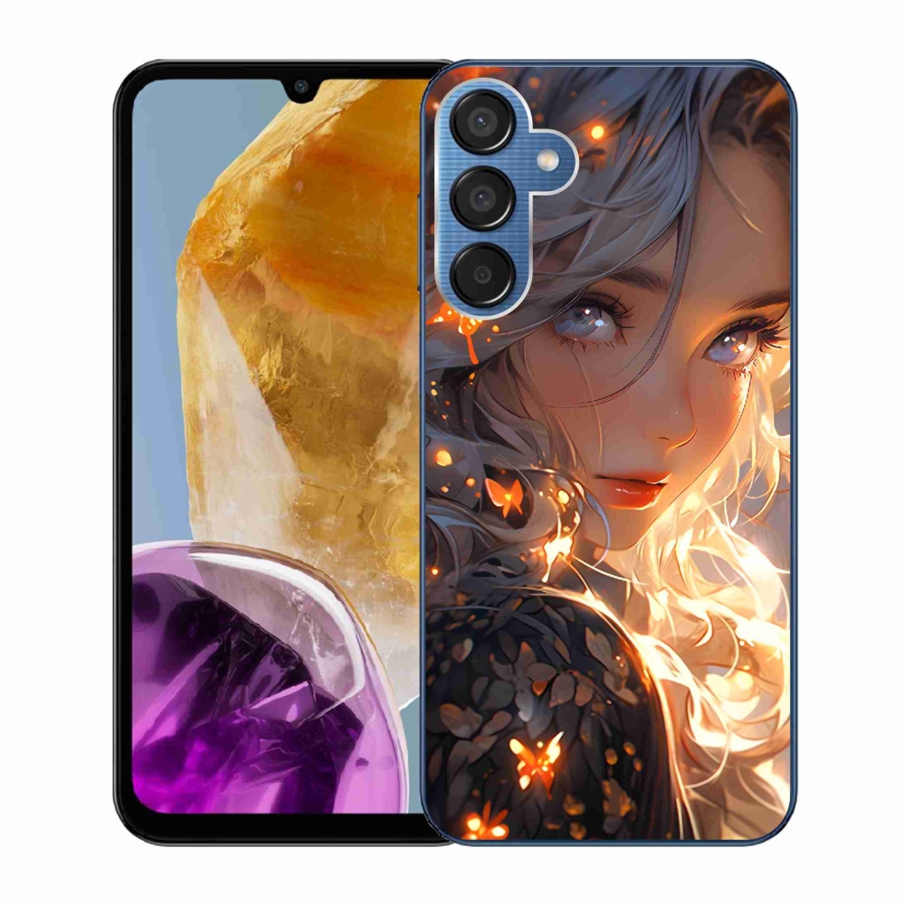 Gelový kryt mmCase na Samsung Galaxy M15 5G - dívka a motýli