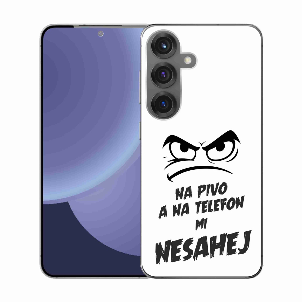 Gelový kryt mmCase na Samsung Galaxy S25 - pivní motiv 2 bílé pozadí