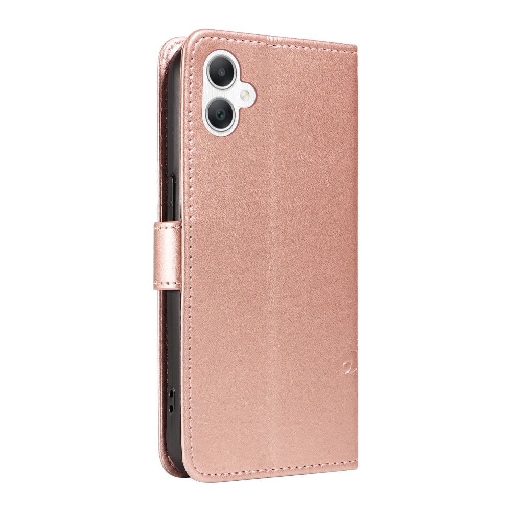 Flowery knížkové pouzdro na Samsung Galaxy A06 4G - růžovozlaté