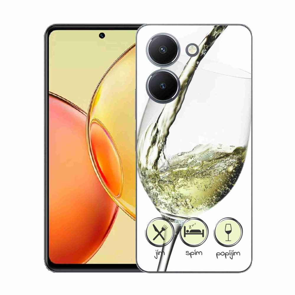 Gelový kryt mmCase na Vivo Y36 - sklenička vína bílé