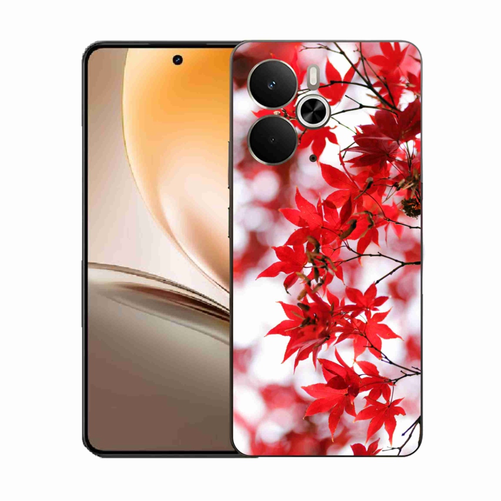 Gelový kryt mmCase na Realme 14 5G - červené listy