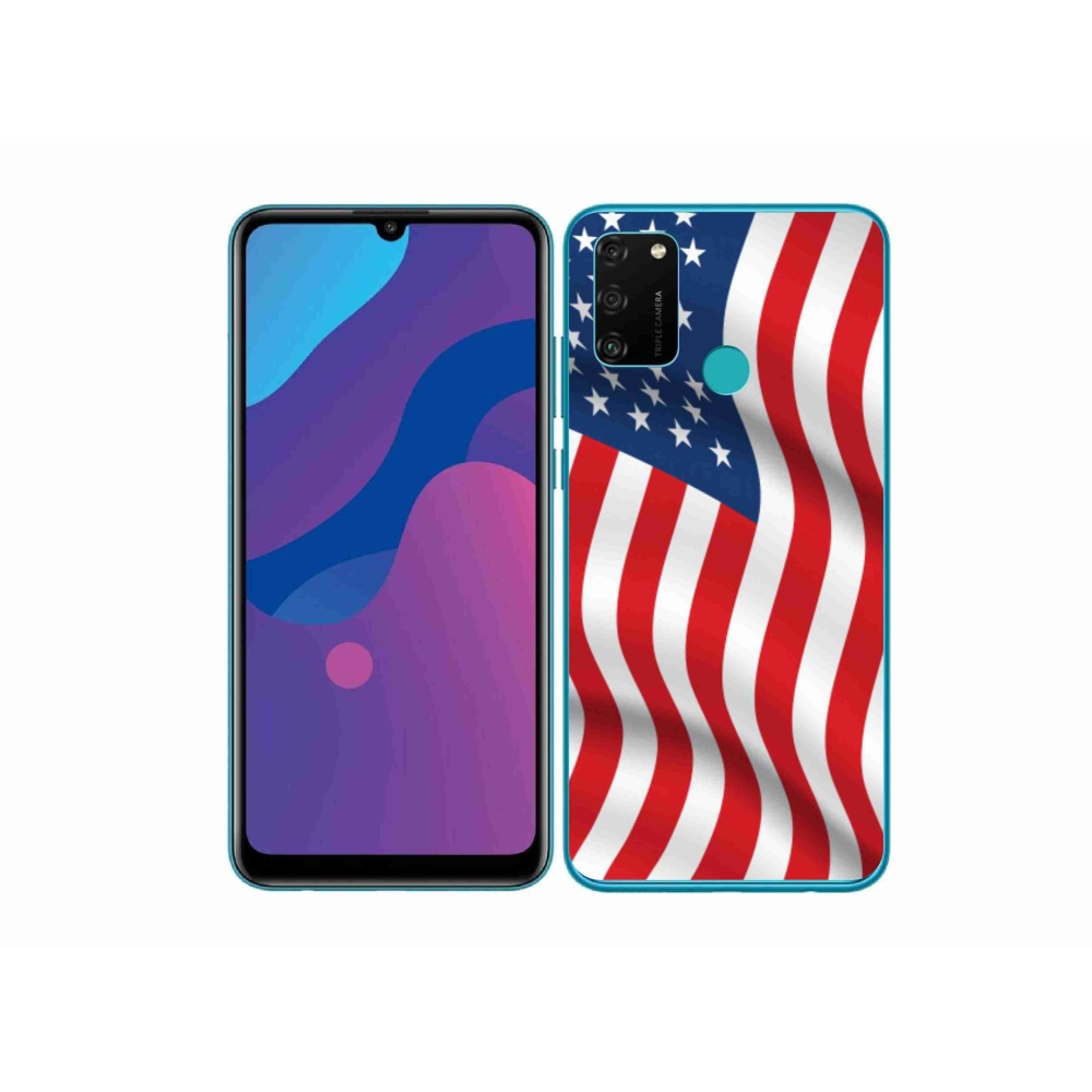 Gelový kryt mmCase na mobil Honor 9A - USA vlajka