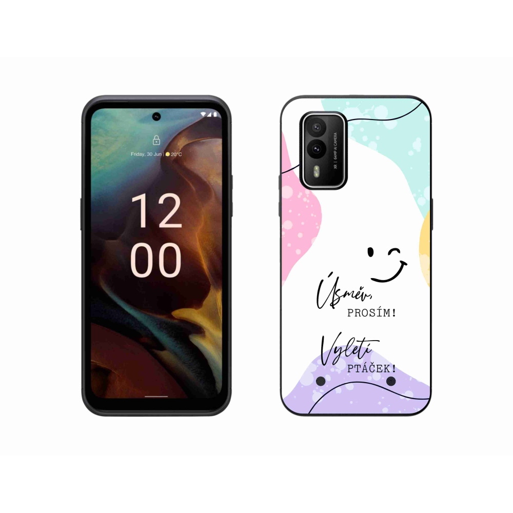 Gelový kryt mmCase na Nokia XR21 - vtipný text 4 bílé pozadí