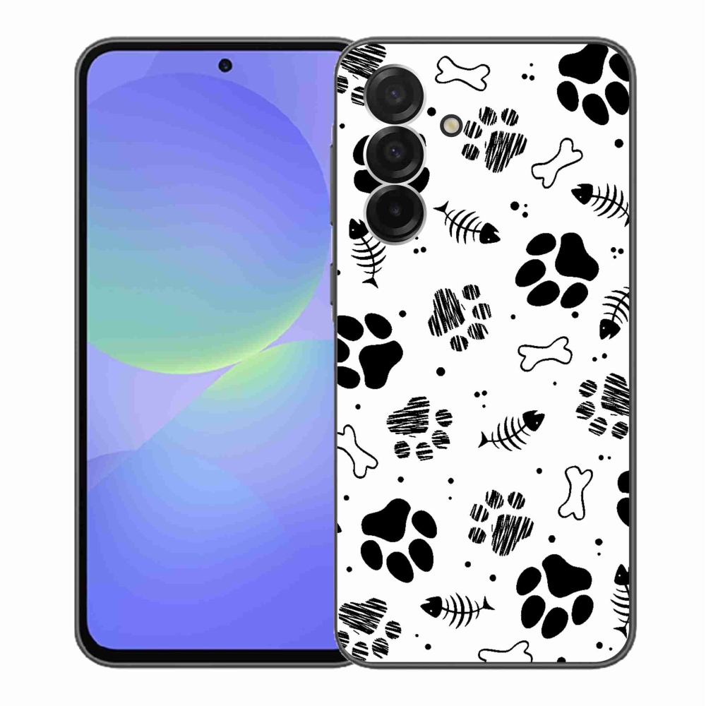 Gelový kryt mmCase na Samsung Galaxy A36 5G - psí tlapky 1