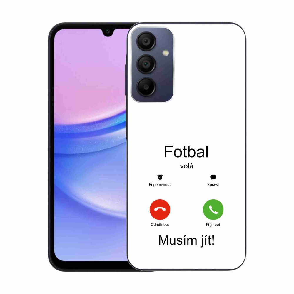 Gelový kryt mmCase na Samsung Galaxy A15 4G/5G - fotbal volá bílé pozadí