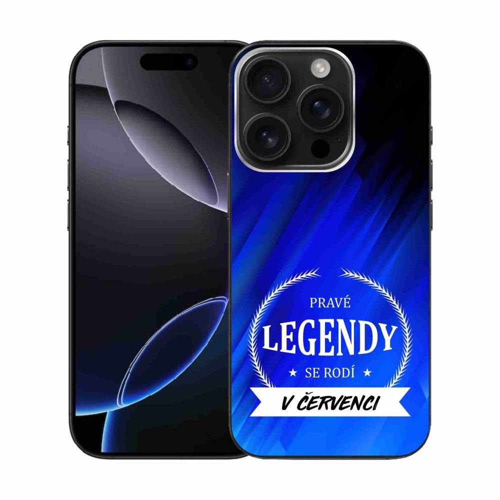 Gelový kryt mmCase na iPhone 16 Pro - legendy v červenci modré pozadí