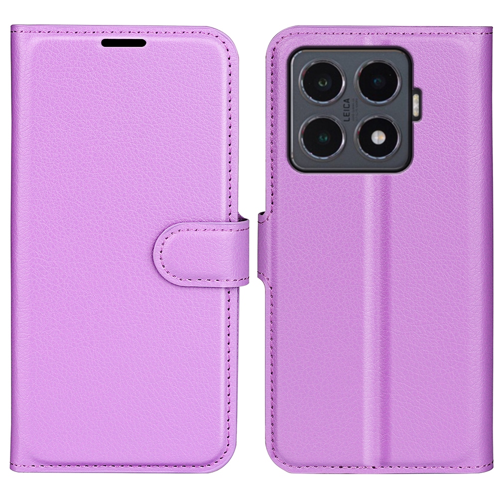 Litchi knížkové pouzdro na Xiaomi 15T Pro - fialové